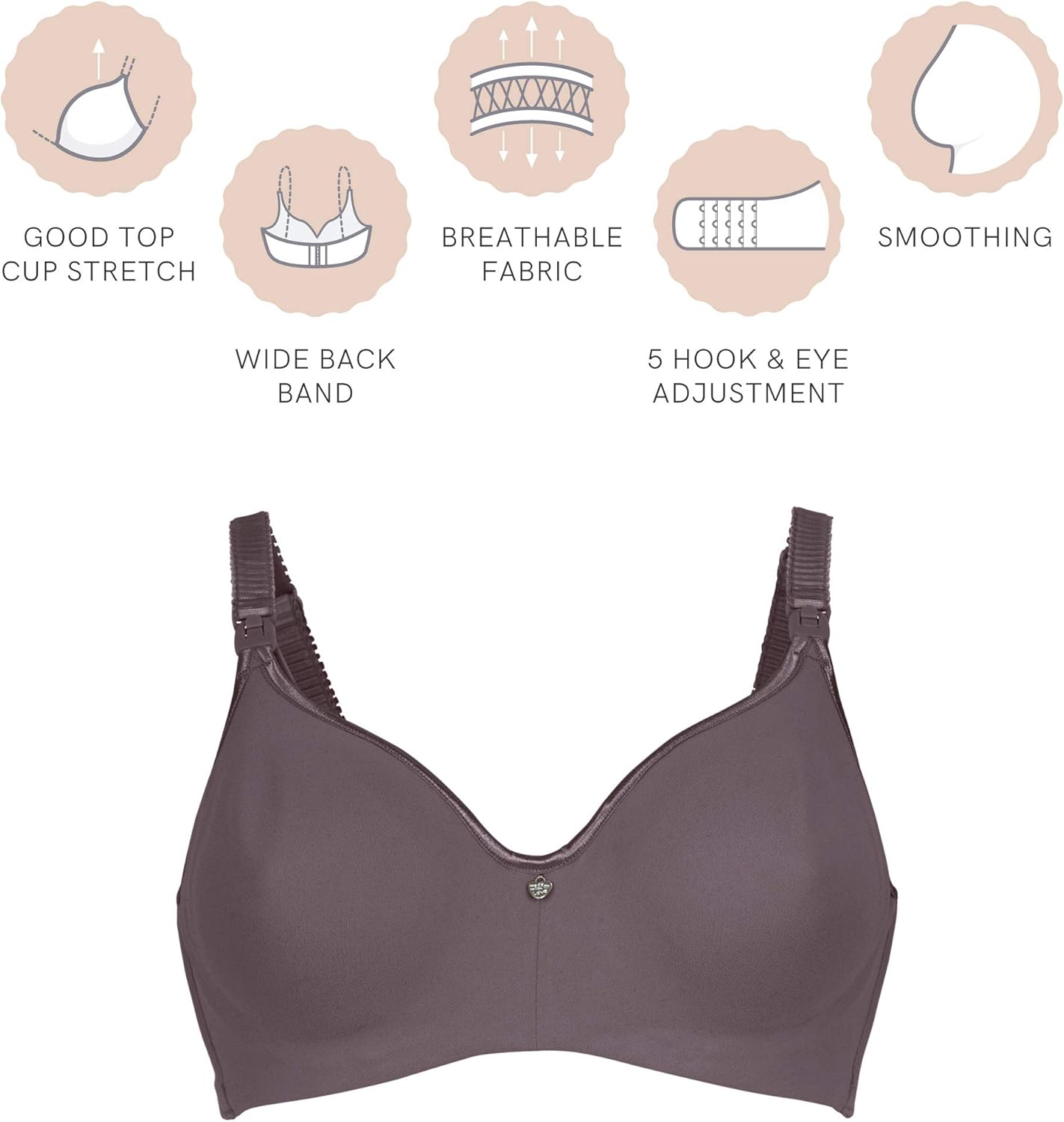 Cake Maternity Croissant Soft Wire Nursing Bra for Breastfeeding, Full Cup Flexi Wire Supportive Maternity Bra at  Women’s Clothing store