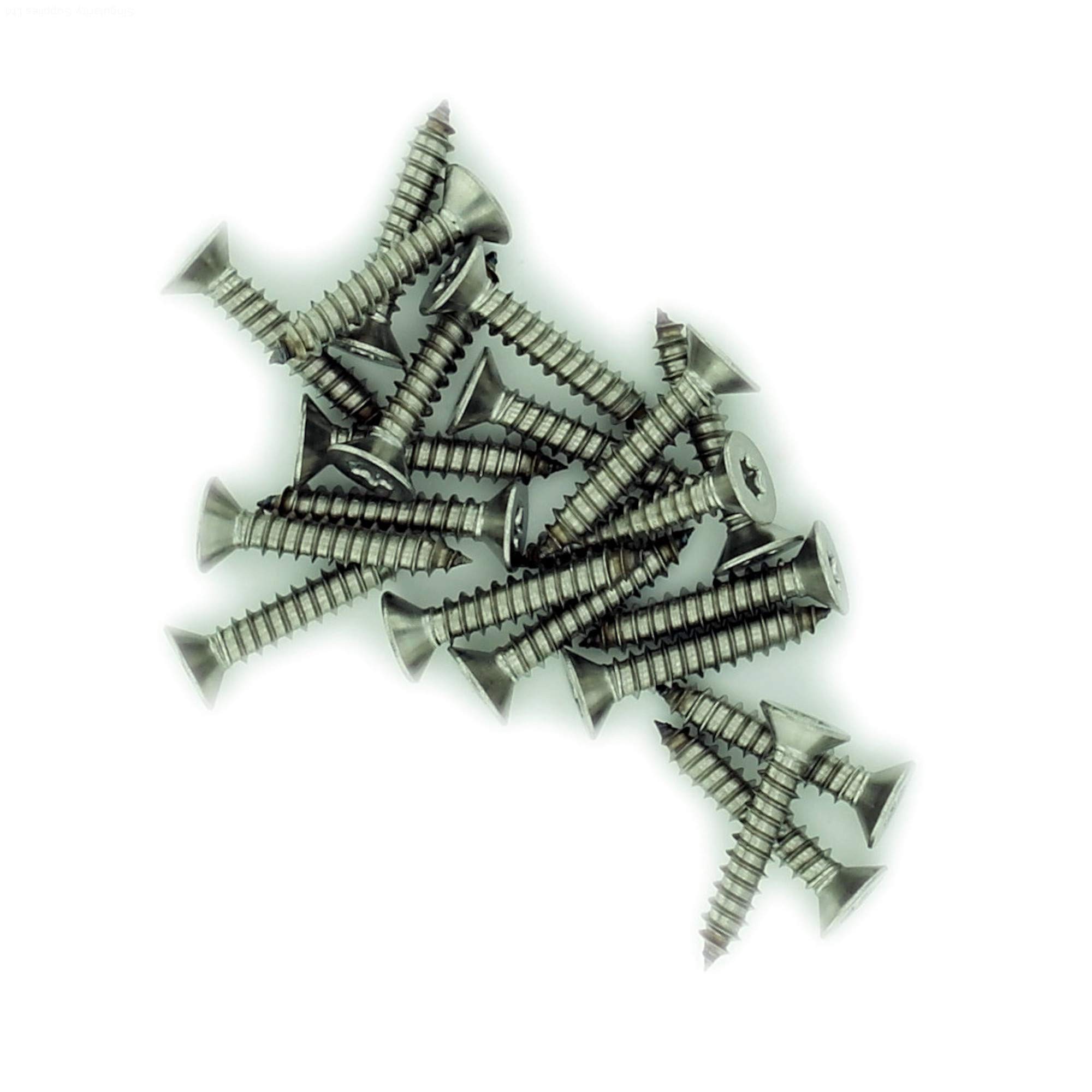 No.8 x 2.75 (4.2mm x 70mm) TX Countersunk Self-Tapping Screw - Stainless Steel (A2) (Pack of 20)