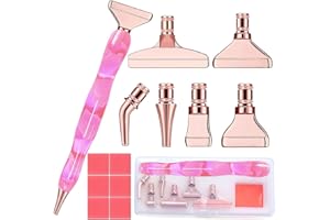 HEYSERI 14pcs Diamond Art Pens Diamond Art Accessories and Tools Exquisite Metal Diamond Painting Pen Tips and 6 Glue Clay,Comfort Grip,Faster Drilling Diamond Painting diamond painting accessories Tools