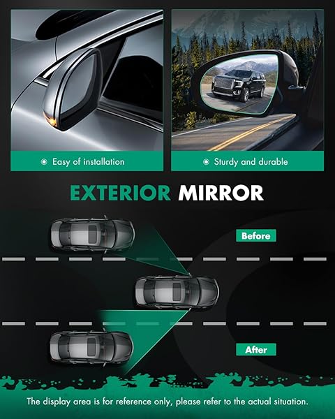 SCITOO SIDE VIEW MIRROR FIT FOR 2014-2018 FOR CHEVY SILVERADO 1500 2014-2017 FOR GMC SIERRA 1500 22820378 POWER ADJUSTMENT HEATING DRIVER SIDE MIRROR