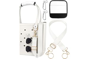 Toykee Bag Strap Crossbody Charms for Bogg Bag Accessories - Shoulder Strap Neoprene Luggage Handle Wrap for Suitcase & 2 Key Holders White