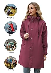 Zando Travel Rain Coats for Women Packable - Rain