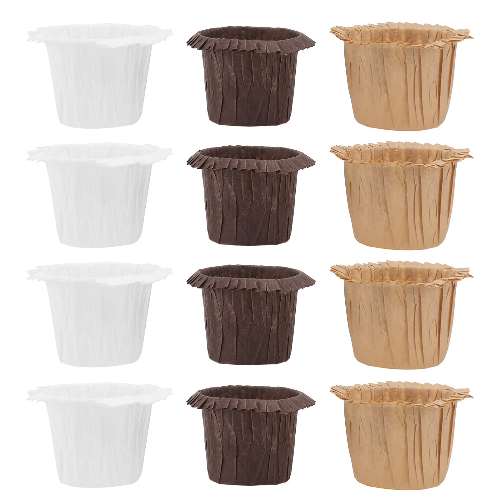 PRETYZOOM 90pcs Jumbo Muffin Liners Cupcake Tulip Baking Cups Pans Simply Baked Cup- Muffin Paper Cups Oil- Proof Cupcake Holders- Baking Supplies (Mixed Color)
