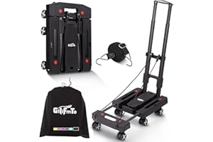 Folding Hand Truck Lightweight Hand Truck Dolly Foldable,Luggage cart with 6 Rotate Wheels, Utility Cart with Adjustable Hand