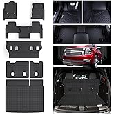 WAYIDSS Floor Mats for Chevy Chevrolet Tahoe & GMC Yukon (Not XL) 2015-2020 & Trunk Mat & Backrest Mat TPE All Weather Protection Floor Liner & Cargo Liners Accessories (2015-20 Chevy Tahoe 7 Seats)