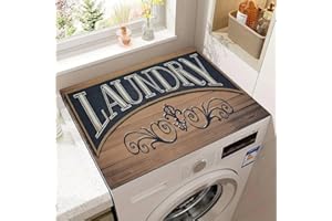 BRILLISTAR Washer and Dryer Covers for the Top,Non-slip Dryer Top Protector Mat,23.6" x 19.7" Dust-proof Washing Machine Cover, Washer Dryer Top Covers for Laundry Room Kitchen (Brown, 23.6" x 19.7")