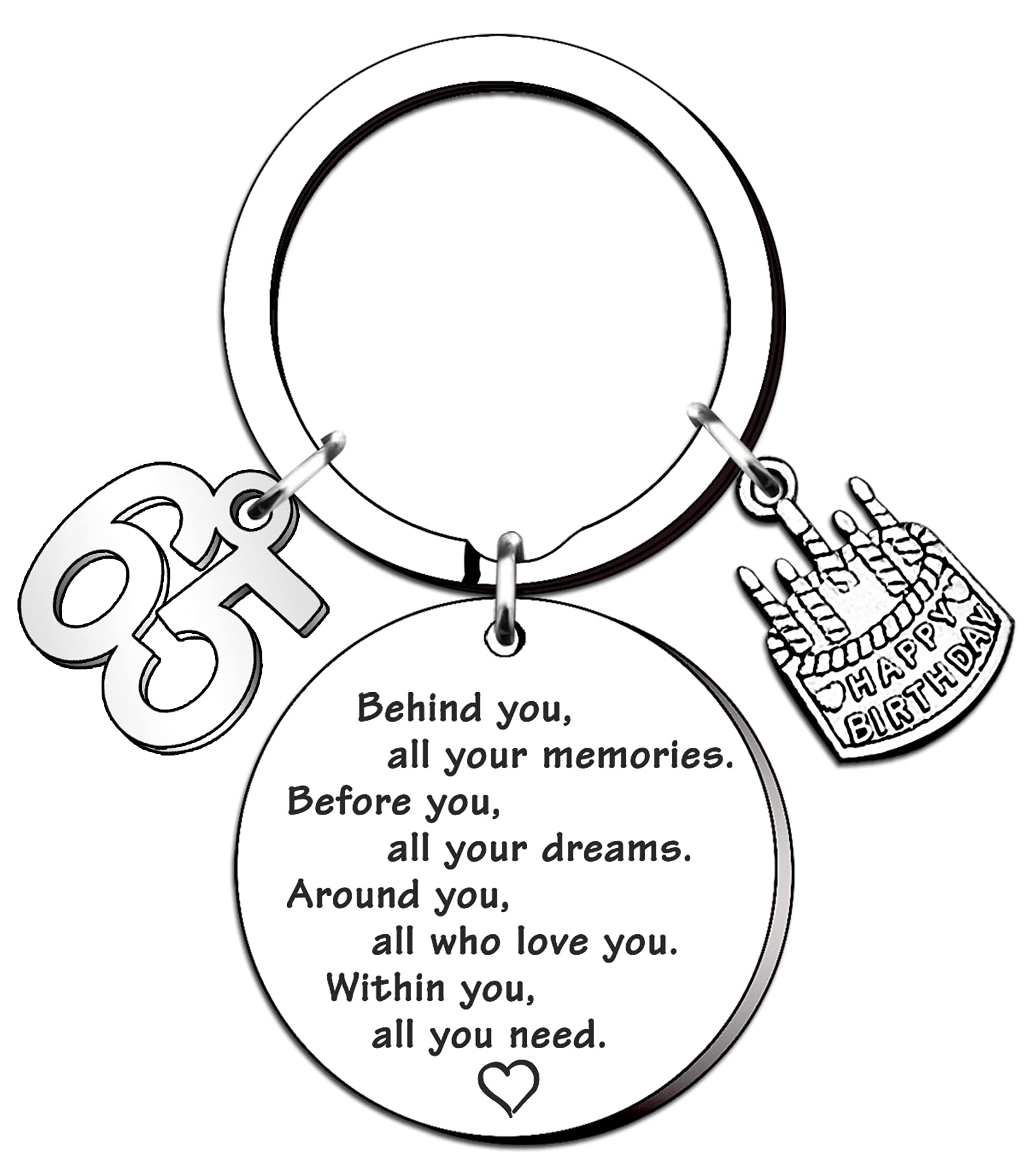 TTOVEN Inspirational Keyring for 65th Birthday Gifts for 65th Birthday Gifts for Her Him Dad Mummy Mum Grandad Grandma Nanny Nana Nanna Nan (65th)