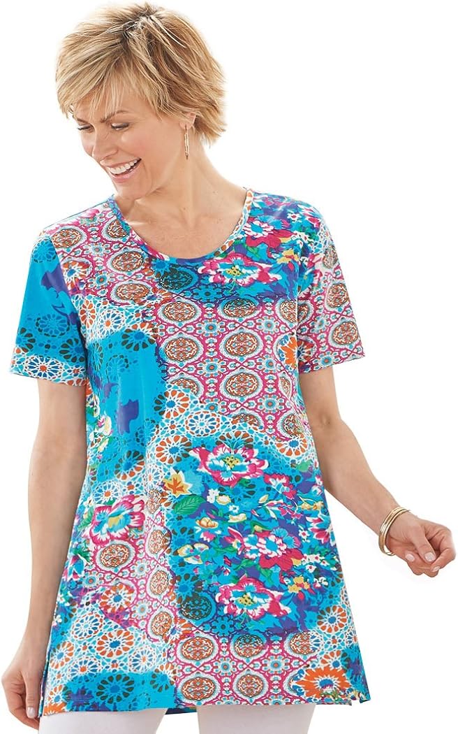 AmeriMark Printed Knit Tunic at Amazon Women’s Clothing store