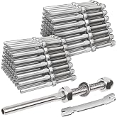 BLIKA 100 Pack 1/8" Cable Railing Swage Threaded Stud Tension End Fitting Terminal for 1/8" Deck Cable Railing Hardware, T316 Stainless Steel, Swage Threaded Terminal for 2"x2" Wood/Metal Posts