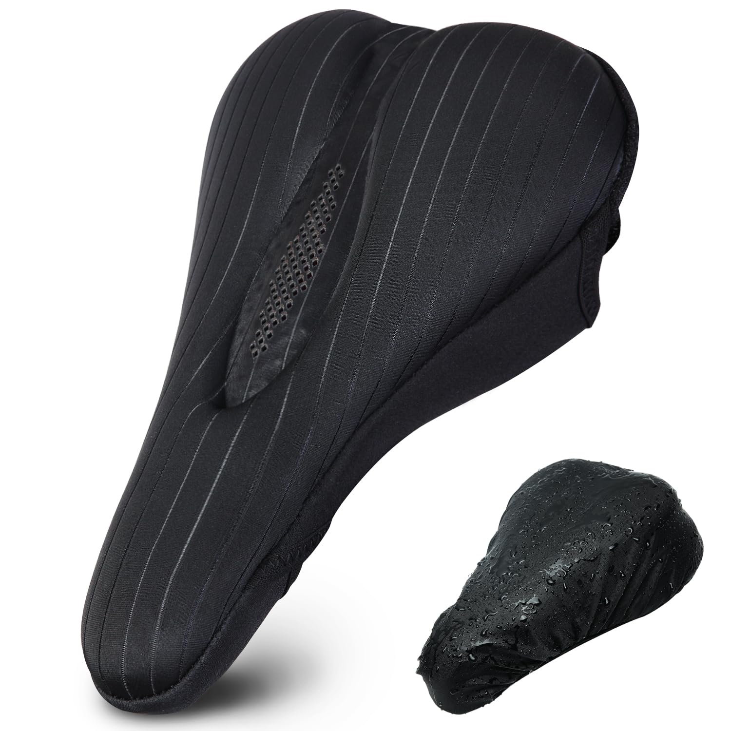 Souke Sports Narrow Bike Seat Cover,Foam&Gel Cycling Seat Cushion Pad,Anti-Slip Bicycle Saddle Pad For Women Men With Water&Dust Resistant Cover