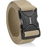 FAIRWIN Tactical Belt Men, 1.5" Stretch Nylon Web Military Hiking Rigger Work Belts with Quick-Release Seatbelt Buckle