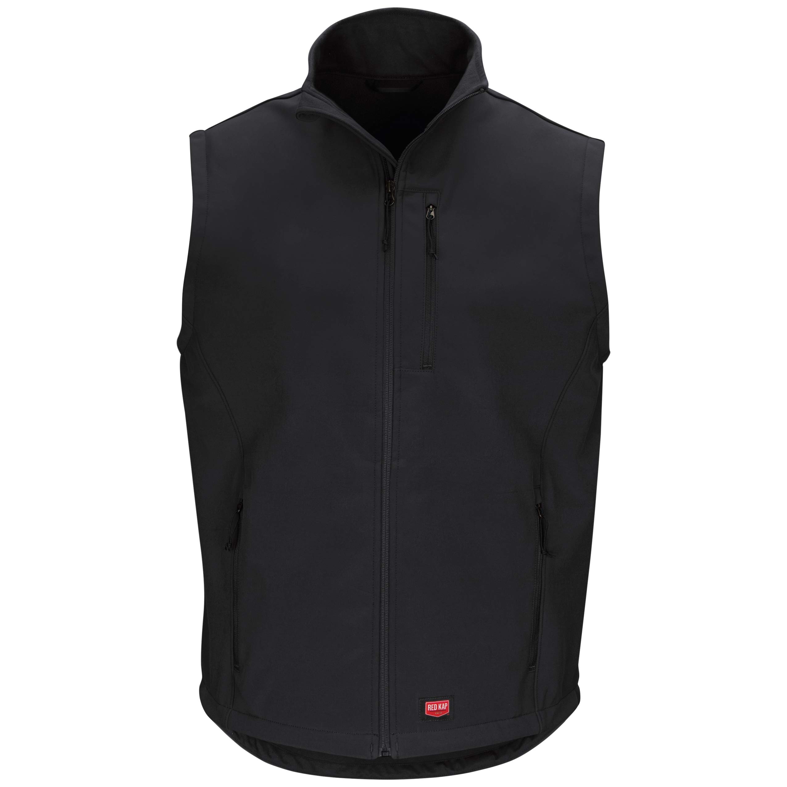 Red Kap Men's Softshell Vest Work Utility Outerwear, Black, XL