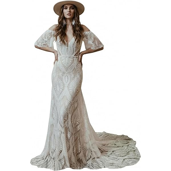 knee length dresses for ladies Vintage Short Casual Simple Long Sleeve A-Line Tea-Length Plunging Neckline Satin Wedding Dress Champagne / 20 main image 0