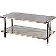 SEI Furniture Thornsett Mixed Material Mirrored Top Coffee Table, Champagne
