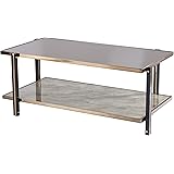 SEI Furniture Thornsett Mixed Material Mirrored Top Coffee Table, Champagne