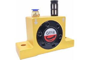DCYNXC GT16 G 1/4'' Pneumatic Turbine Vibrators, Silent Golden Industrial Turbine Vibrator for hopper, Pneumatic Ball Vibrators With Silencer and Connector