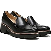 Naturalizer Womens Cabaret Slip On Lightweight Lug Heeled Loafer, Black Smooth, 7 W
