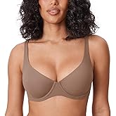 DELIMIRA Women's Confishape Balconette Bra Supportive T Shirt Full Coverage Plus Size Bras Underwire Unlined