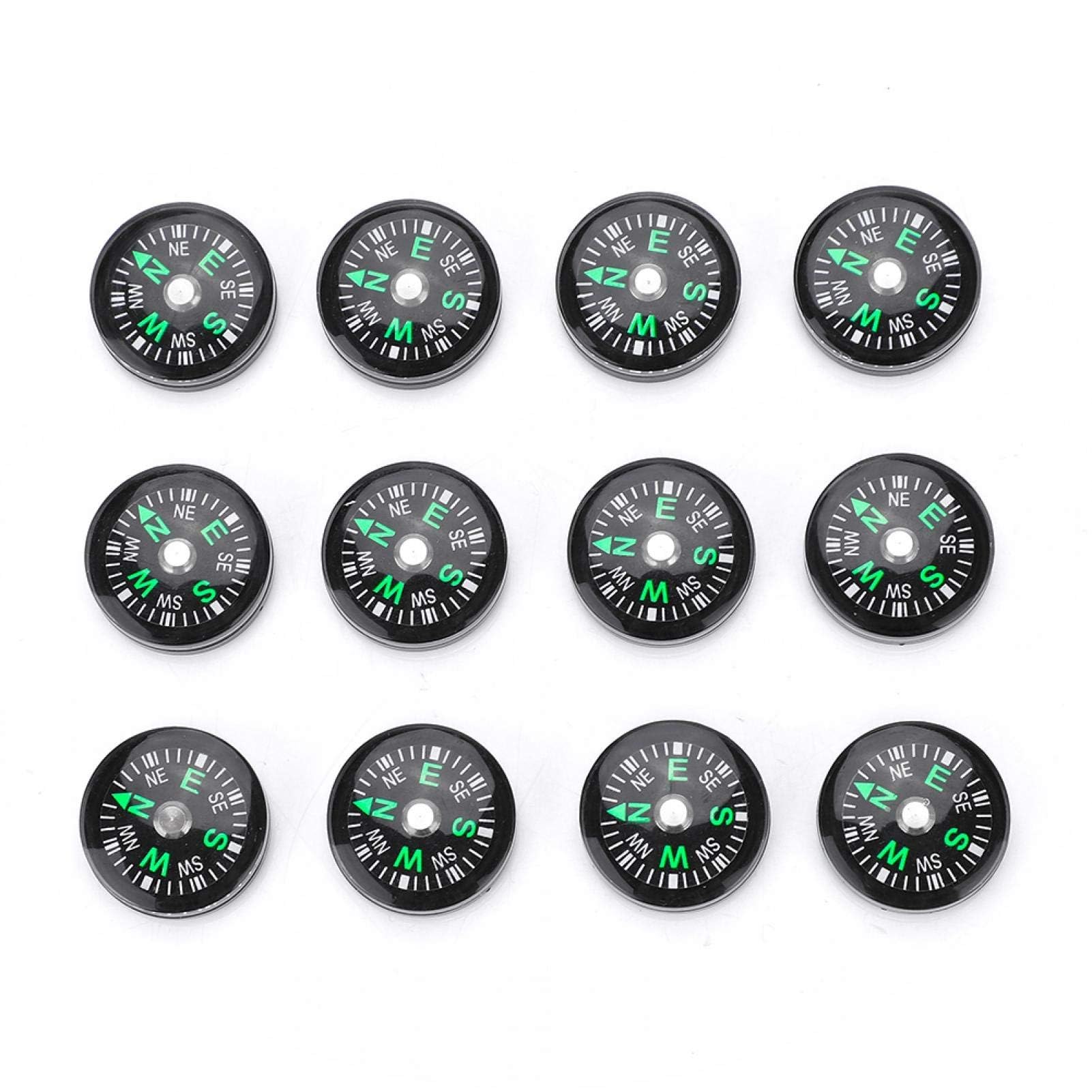 20mm 12pcs Mini Pocket Oil-Filled Compass, Oil-Filled Precision Compass, Used for Hiking, Camping, Outdoor Activities Accessories