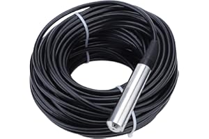 SORANDY Water Liquid Level Sensor, 4?20mA Stainless Steel Liquid Depth Level Meter Sensor with Waterproof 33m 108.3ft Cable, 0-5M Measure Range Liquid Water Level Sensor Transmitter for