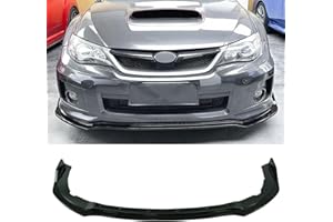 SOSEGA Front Lip 3Pcs Compatible with Subaru WRX STI 2011 2012 2013 2014 CS2-Style Front Bumper Lip Splitter Kit (Glossy Black)