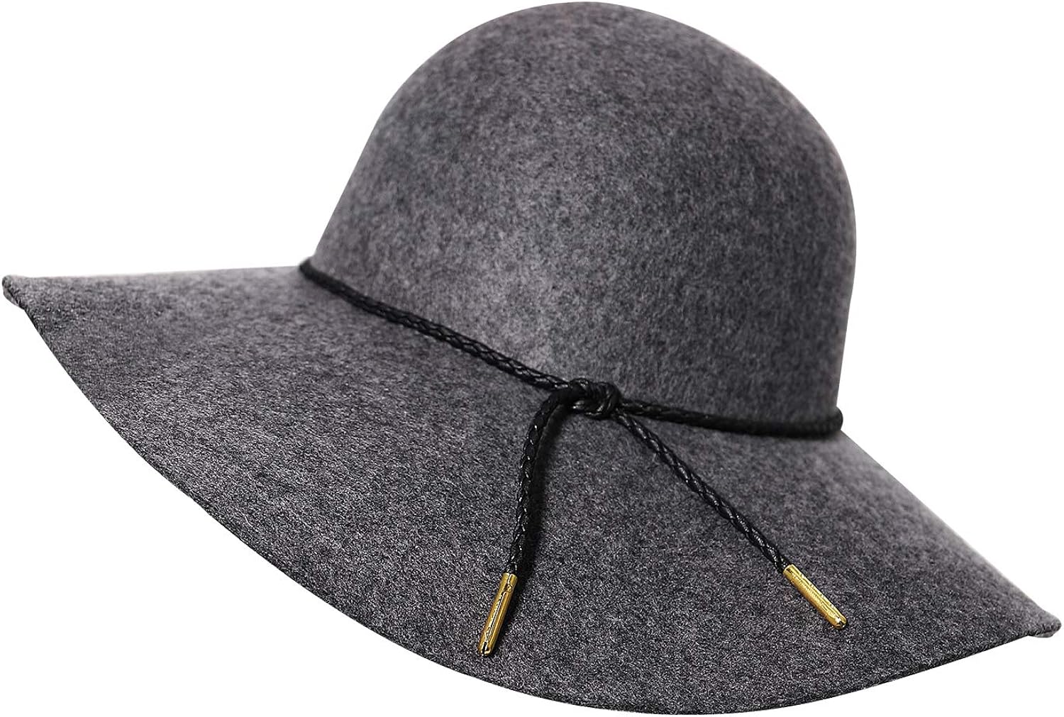 Bienvenu Women's Elegant Solid Color Woolen Floppy Hat Coffee at  Women’s Clothing store