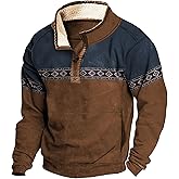 domirica Mens Hoodies Bull Graphic Western Aztec Sweatshirt Pullover Cowboy Fleece Country Vintage American Native Shirts