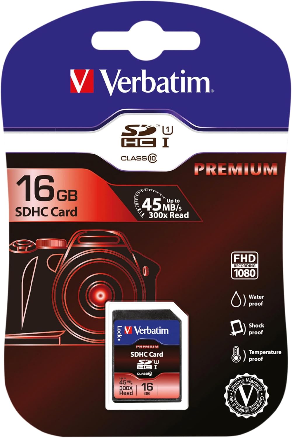 Verbatim 16GB SDHC Class 10 Memory Card SD Card High Capacity 2.0 Fast Speed