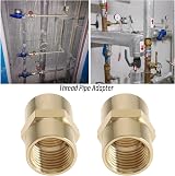 OTOTEC Brass BSP 1/4 Inch Female-Female Straight Hex Nipple Pipe Fitting Air view 2