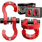 AUTOBOTS D Ring Shackles D Rings Heavy Duty 66138lb Break Strength with 7/8 Pin Tow Hooks for Towing & Off Road Recovery Accessories Red