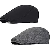Malaxlx 2 Pcs Mens Womens Newsboy Flat Cap Beret Hat Ivy Irish Gatsby Driving Cabbie Hat