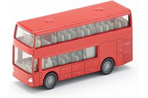 SIKU 1321, Double-Decker Bus, Metal/Plastic, Red, Toy car for Children