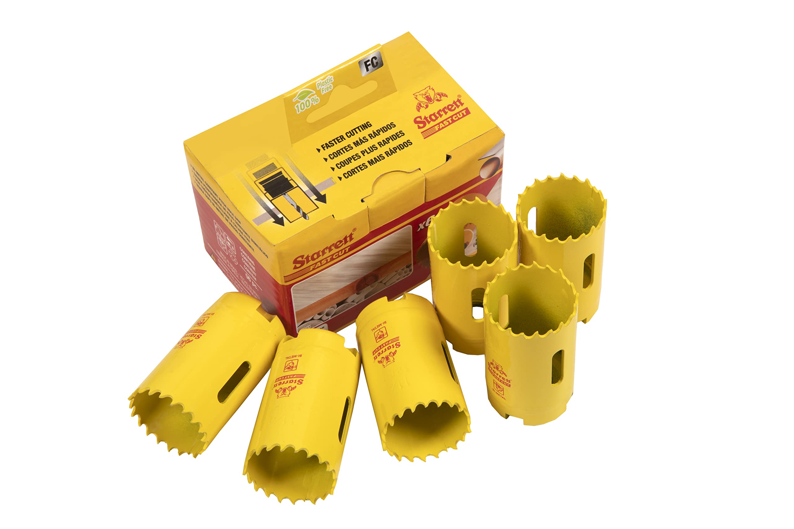 Starrett HSS Bi-Metal Fast Cut Hole Saw - 32mm - For Metal, Wood, Plastics - Pack of 6