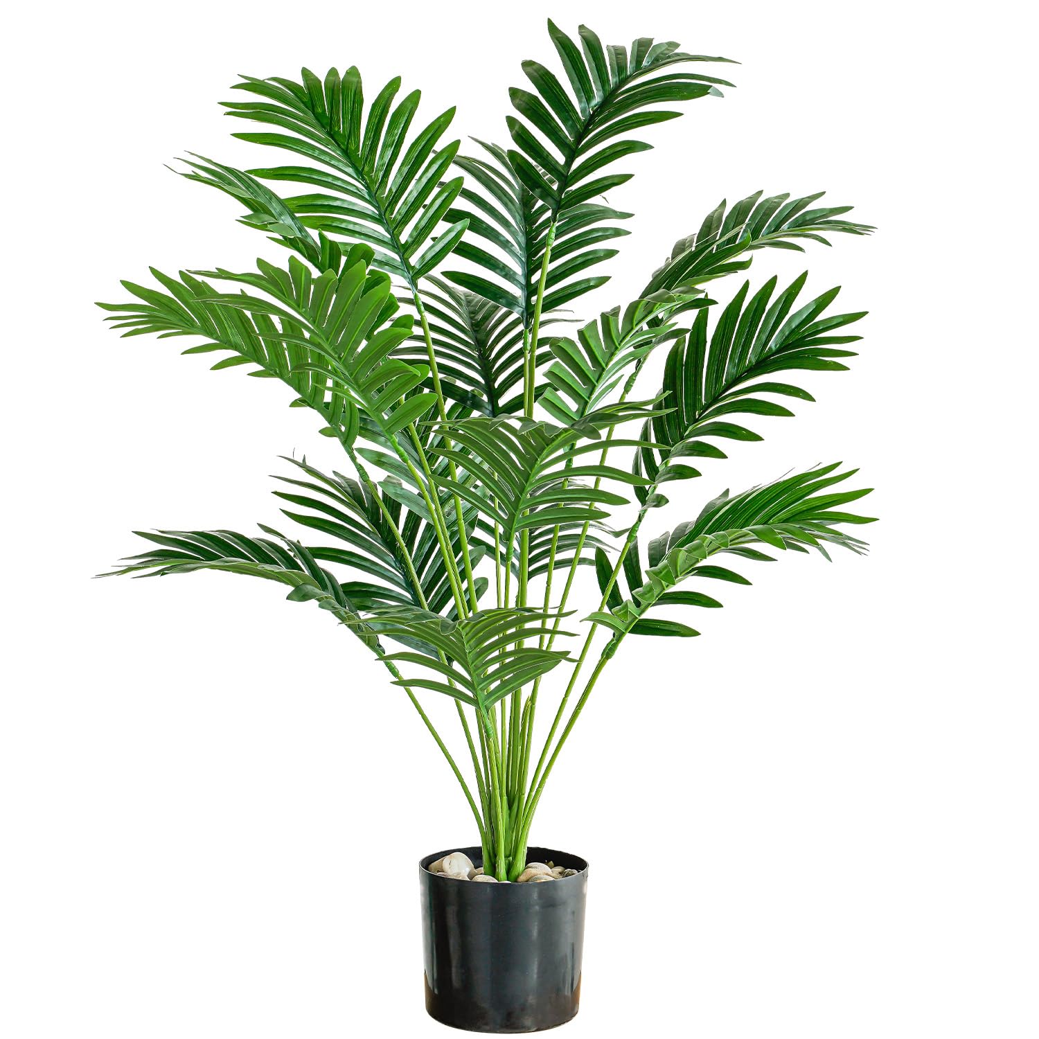 Photo 1 of DaveQimoo 28'' Fake Plants Artificial Palm Tree Faux Plants Indoor for Living Room Porch Balcony Garden Decor