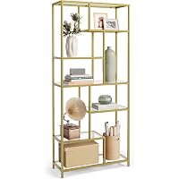 Industrial Arched Bookshelf – 4-Tier Open Shelf With Metal Frame, 72" Tall For Home & Office