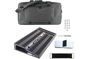 Guitar Pedal Board with Carrying Bag, Large 10-Pedal Effects Pedalboard for Guitar Players, Lightweight & Durable ABS Design 