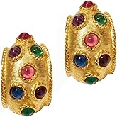 Flower Shape Stud Earrings, Resin Earrings, Gold Plated Cubic Zirconia Earrings for Women, Stainless Steel Stud Earrings, Chunky Gold Stud Earrings Colorful Earrings Vintage Jewelry