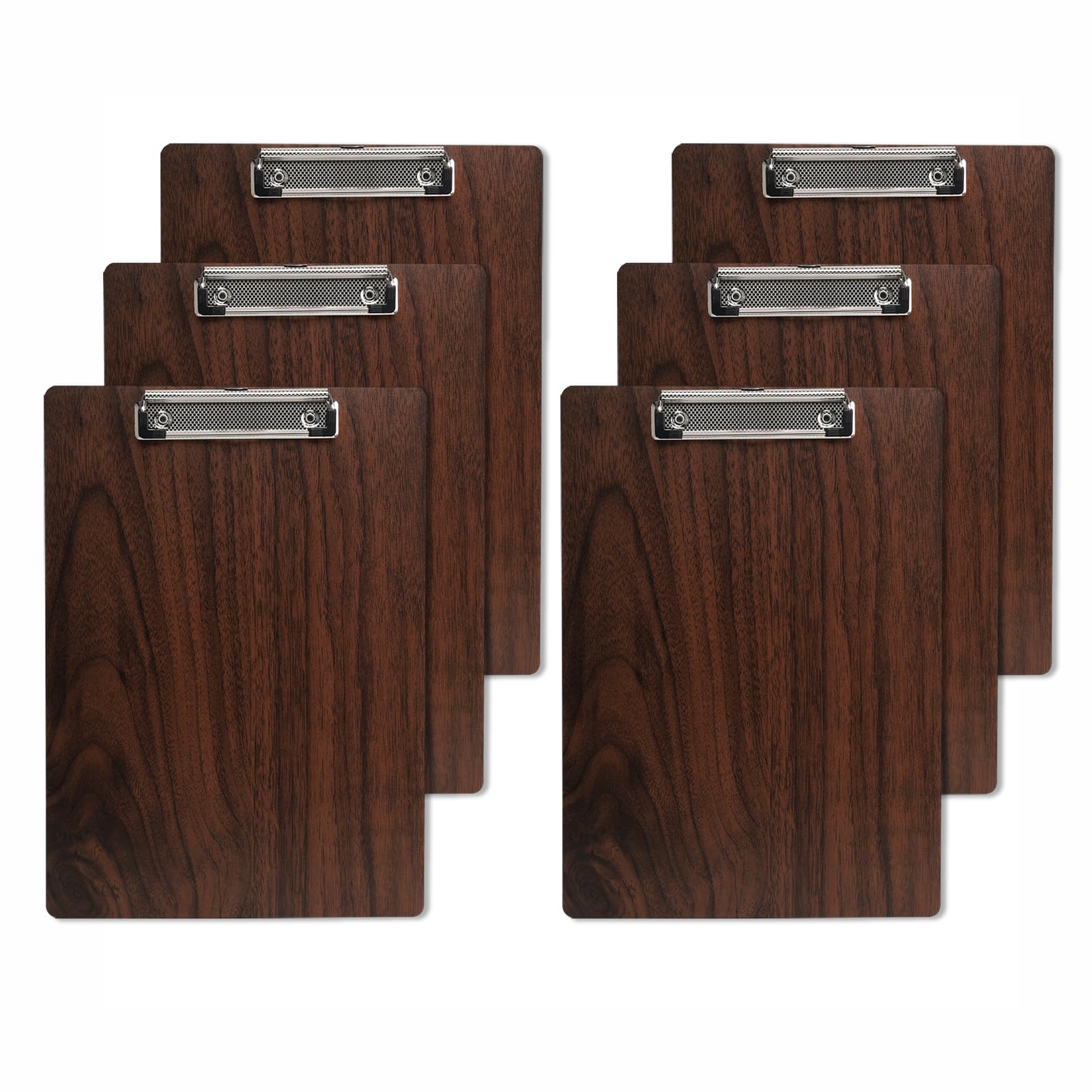 GUOKOFF A5 Clipboard, 6 Pack Wooden Clipboards with Hanging Hole, Clipboard with Low Profile Clip, Writing Board with Clip, Hardboard Clip Boards โ image 1