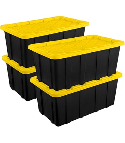 Amazon.com: 4 Pack of Large 17 Gallon Plastic Storage Bin Tote
