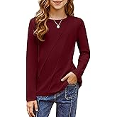 blibean Tween Girls Fall Warm Shirts Pleated Long Sleeve Tops Size 6-15 Years