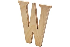 WOODEN LETTER STORE Thick 6” Tall Wooden Letter W – 1/2” Thick Baltic Birch – Paintable DIY Decor, Signs & Crafts - Pack of 1