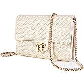 SICNZAL Women's Textured PU Crossbody Bag, Small Gold Chain Shoulder Purse for Daily Use