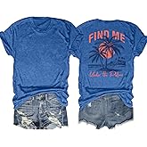 ELDPS Hawaiian Shirts for Women: Beach T Shirt Palm Trees Graphic Tee Summer Vacation Short Sleeve Tee Tops