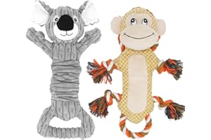 HUGEME Dog Toys for Aggressive Chewers, Tug of War Dog Toys to Keep Them Busy, Squeaky Dog Toys for Large Dogs, Dog Rope Toys, Interactive Dog Toys for Small Dogs