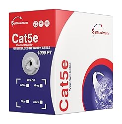 1000ft Cat5e Solid 24AWG Cable UTP Cat5 Bulk Pull