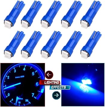 10 ampolletas cciyu t5 de luz led ultra azul 58 70 73 74 de cuna 2 smd para instrumentos de tablero