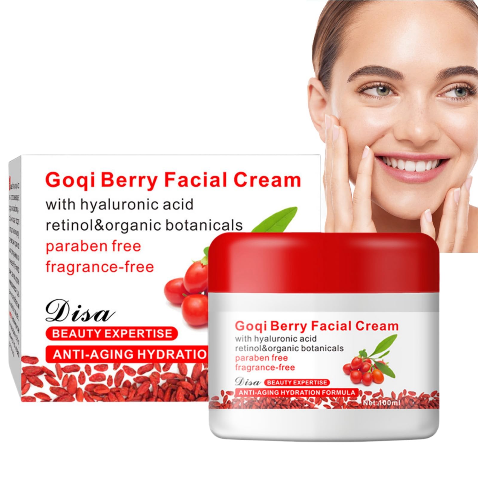 Go-Ji Berry Facial Cream,Go-Ji Berry Face Moisturiser,Face Moisturizer Go-Ji Cream,Anti Aging Face Cream,Anti Wrinkle Face Cream,Skin Tightening Cream for Face,Wrinkle Cream for Face Care(100g)