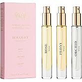 Caswell-Massey Bouquet Discovery Set – Includes Peony, Orchid & Rose – Travel Size Perfume for Women, Vibrant Floral Scents – Botanical Perfume Gift Set – Made in USA, 0.25 Fl Oz Each