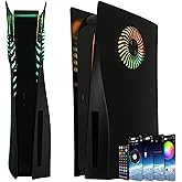 Faceplate with RGB Light Strip for PS5 and Dust Filter for Cooling Vents DOBEWINGDELOU 400+ Effects LED Light Ring Console Cover for Disc Edition DIY Decoration Kit Accessories Black