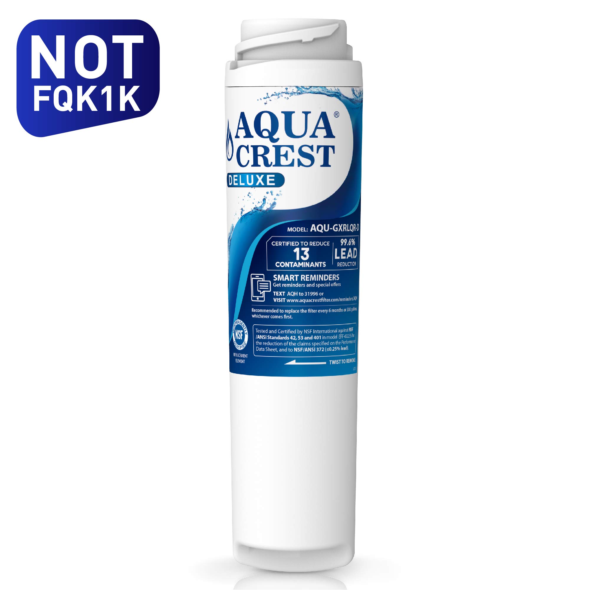 AQUACREST NSF 401,53&42 Replacement GXRLQR Inline Water Filter, Compatible with GE SmartWater